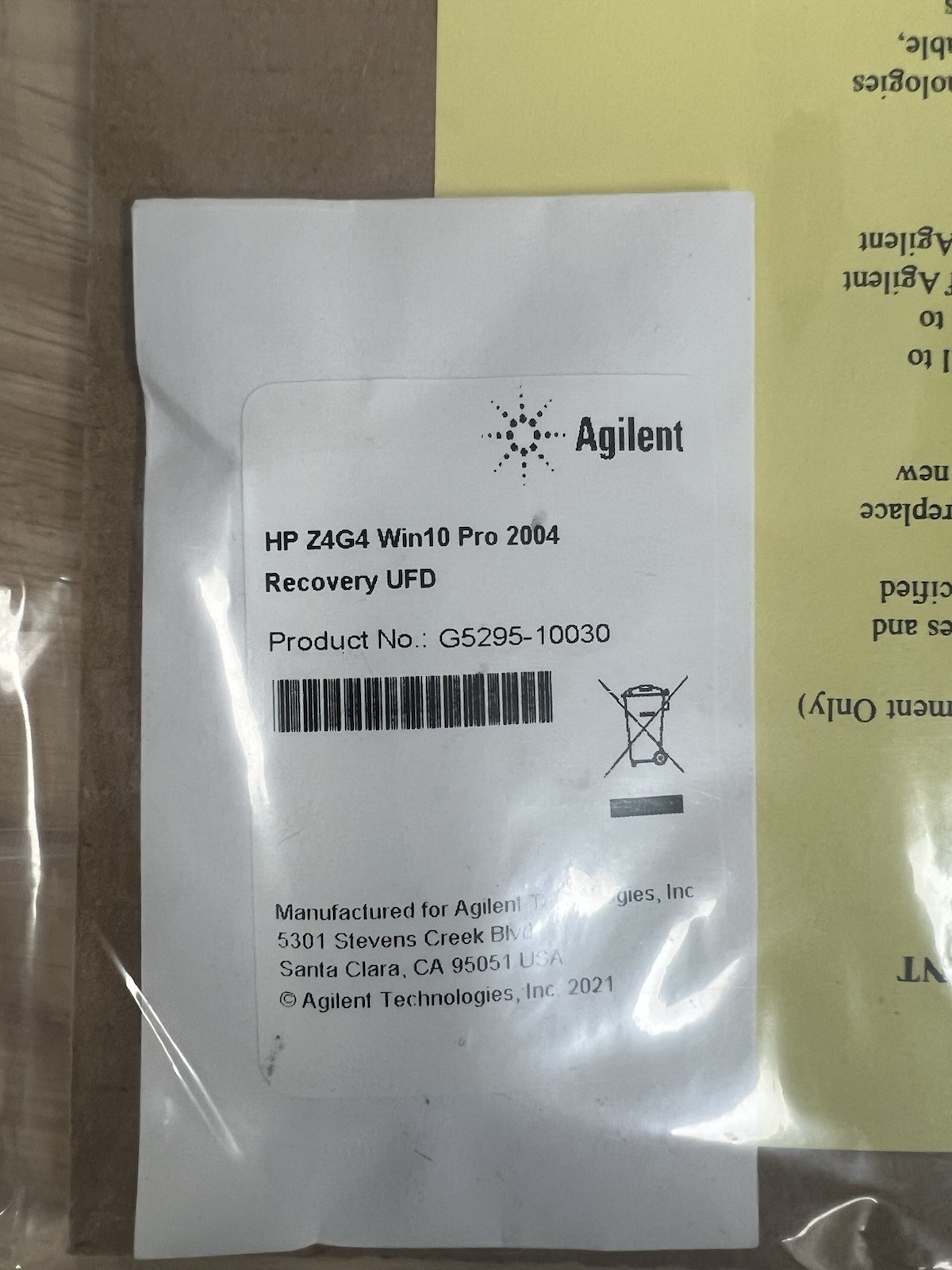Agilent G5295-10030 HP Z2G4 Win 10 Pro 2004 Recovery UFD 16GB USB Flash Drive Agilent G5295-10030 HP Z2G4 Win 10 Pro 2004 Recovery UFD 16GB USB Flash Drive
