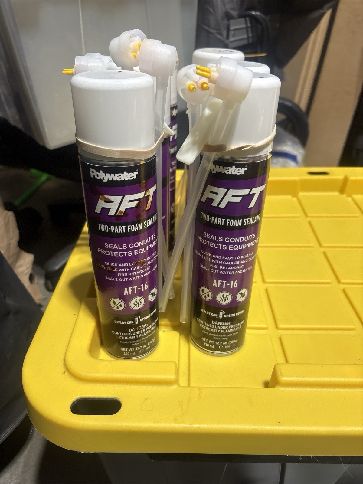 Qty-6 American Polywater AFT-16 Conduit AFT Foam Sealant 360g-400mL 08/25 Qty-6 American Polywater AFT-16 Conduit AFT Foam Sealant 360g-400mL 08/25