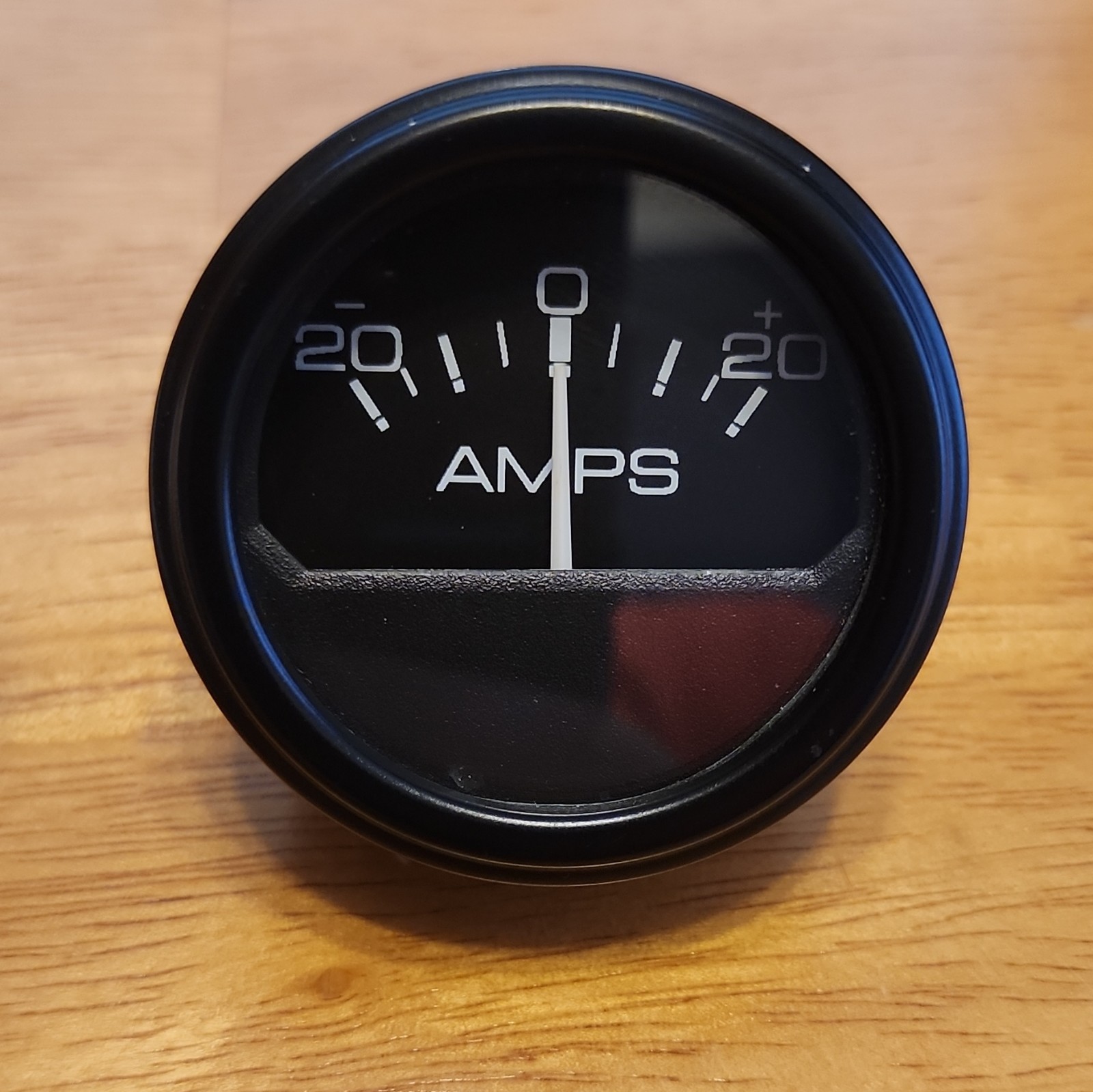 Analog Ammeter Gauge Meter AMPS -20 to +20, Black Panel Ammeter Gauge