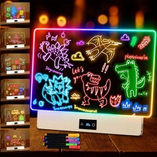 16“ Rechargeable LED Drawing Board 7 Colors Light Note Beige picture