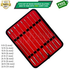 German Grade 9 Pcs Bakes Rosebud Urethral Sounds Dilator Surgical Set 3mm - 11mm picture