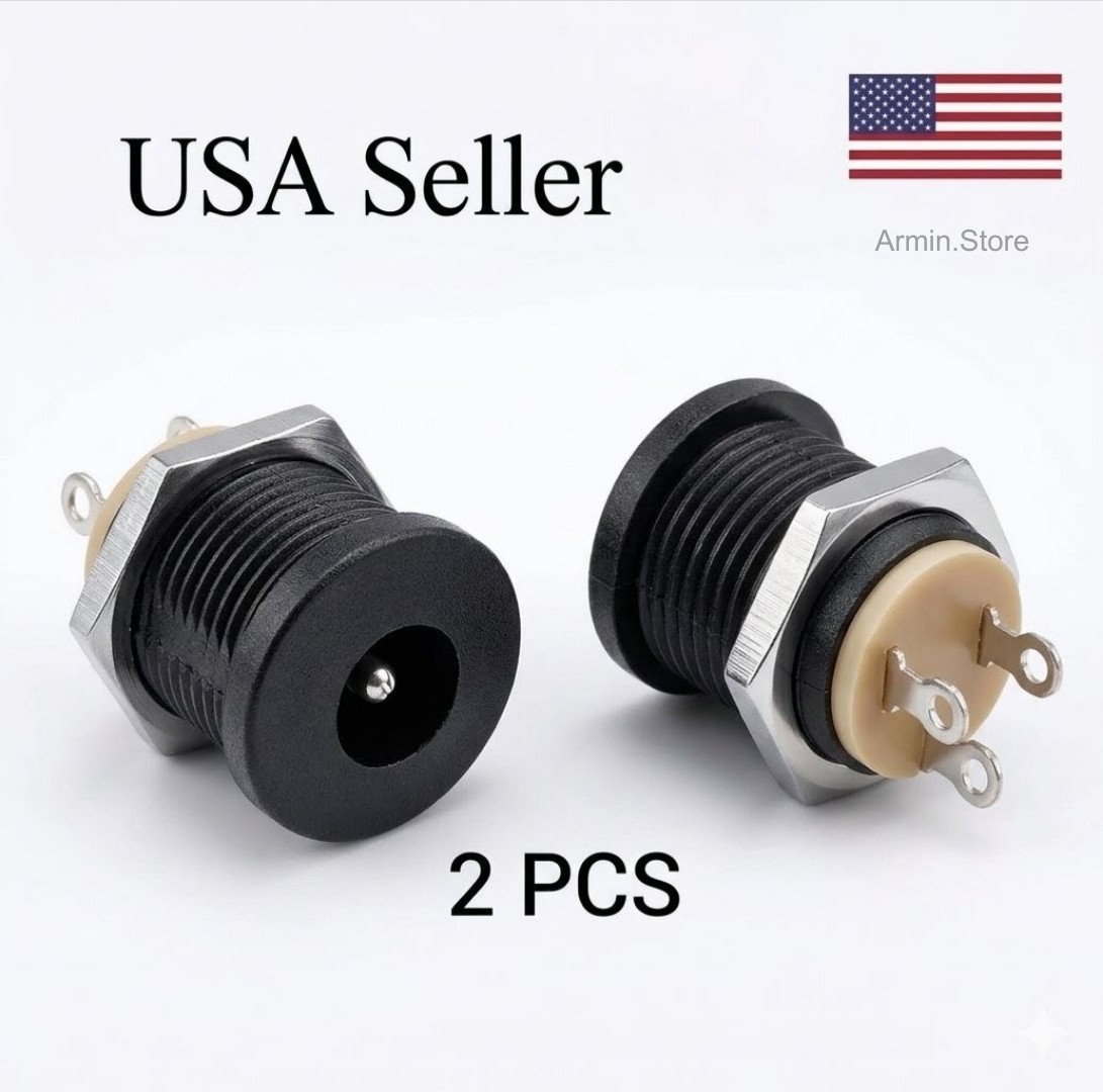2 PCS DC-022 5.5-2.1 /5.5 x 2.1mm DC Power Socket/ DC Connector Female Panel New 2 PCS DC-022 5.5-2.1 /5.5 x 2.1mm DC Power Socket/ DC Connector Female Panel New