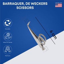 Barraquer De Weckers Eye Scissors 6 cm Ophthalmic Instruments German Steel picture