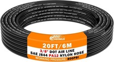CheeMuii 3/8 Pneumatic Tubing 20 FT PA12 Nylon DOT Air 3/8