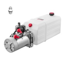 Uimoso 6 Quart Single Acting Hydraulic Pump Dump Trailer Power Unit DC 12V SAE#6 picture