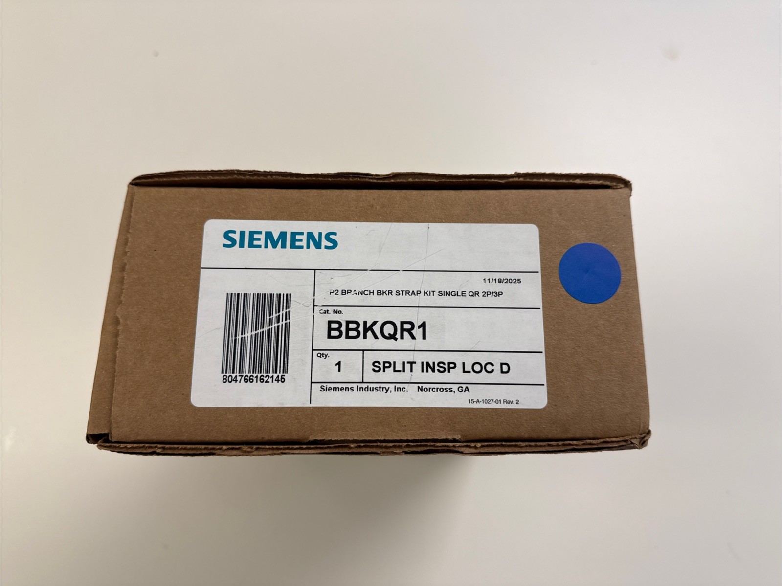 New in box Siemens BBKQR1 P2 Panelboard Strap Kit Single QR Mounting Hardware