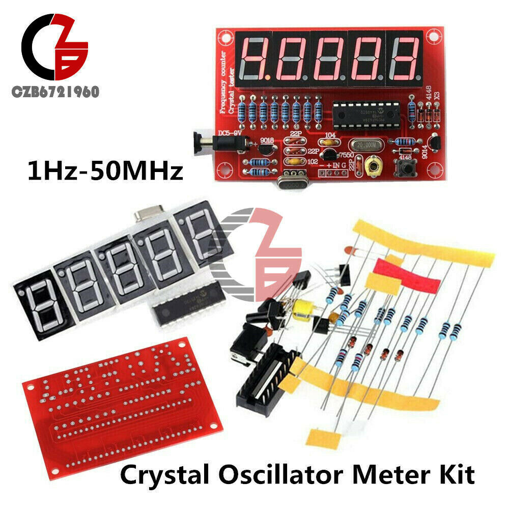 1Hz-50MHz 1MHz-1.1GHz Frequency Counter Crystal Oscillator Tester DIY Kit Meter