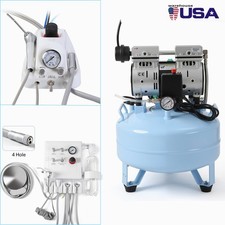 Portable Dental Turbine Unit 3Way Syringe/Silent Oil-Free Dental Air Compressor picture