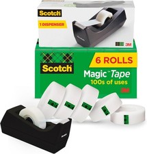 Desktop Tape Dispenser Set by Scotch - 6 Rolls Magic Tape for Home/Office picture