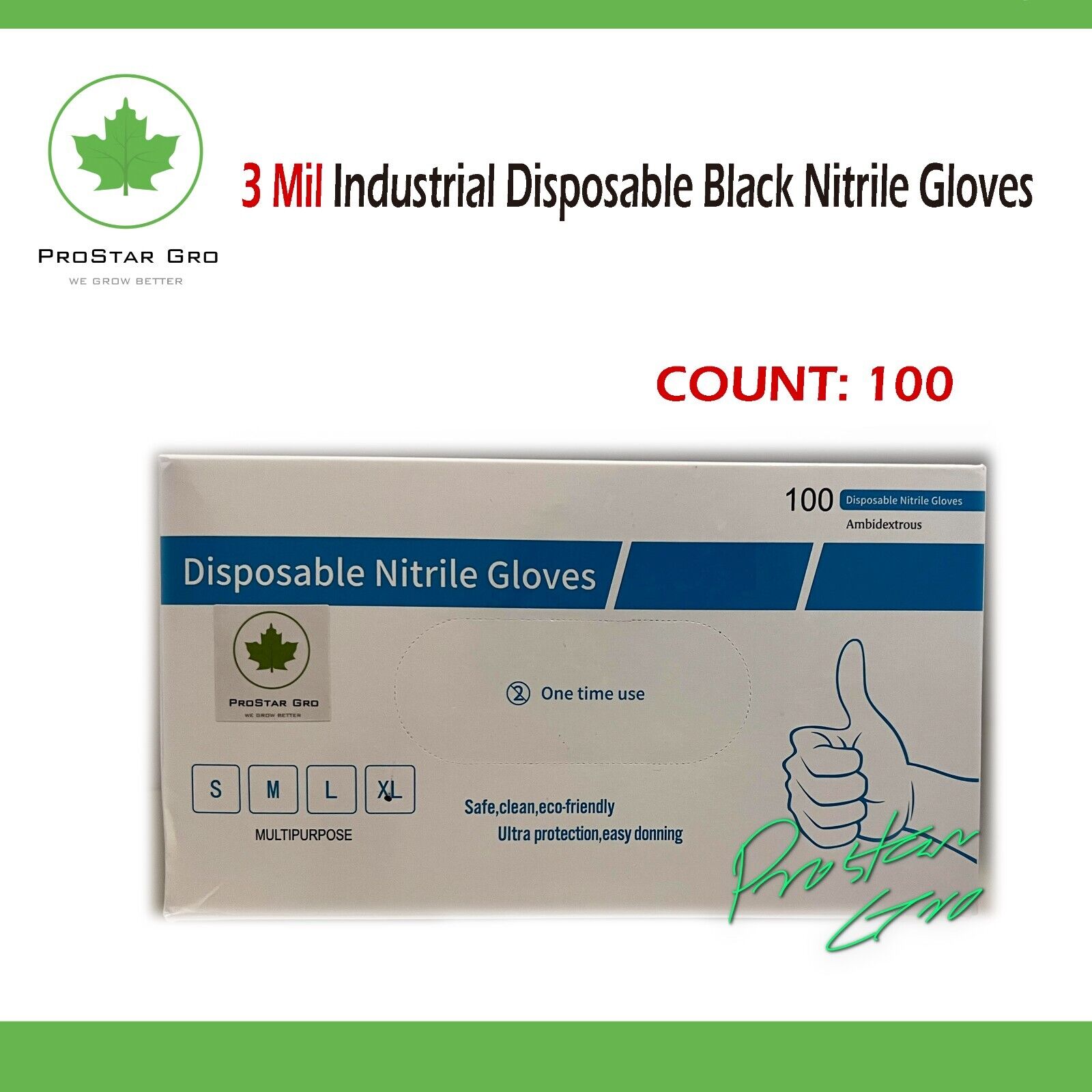 Flash Sale 3 Mil Black Nitrile Industrial Disposable Gloves, Latex Free