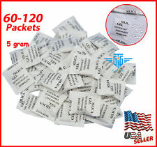 60 Packets 5g Grams Silica Gel Desiccant Pack Moisture Absorber Reusable picture