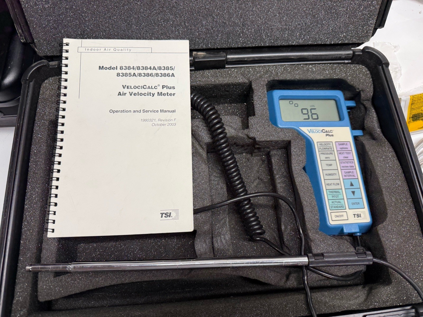 TSI Velocicalc Air Velocity Meter Model 8345 W/ Probe ✨Warranty TSI Velocicalc Air Velocity Meter Model 8345 W/ Probe ✨Warranty