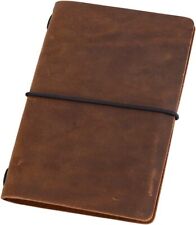 Pocket Travelers Notebook, Refillable Leather Travel Journal for Men & Women, No picture