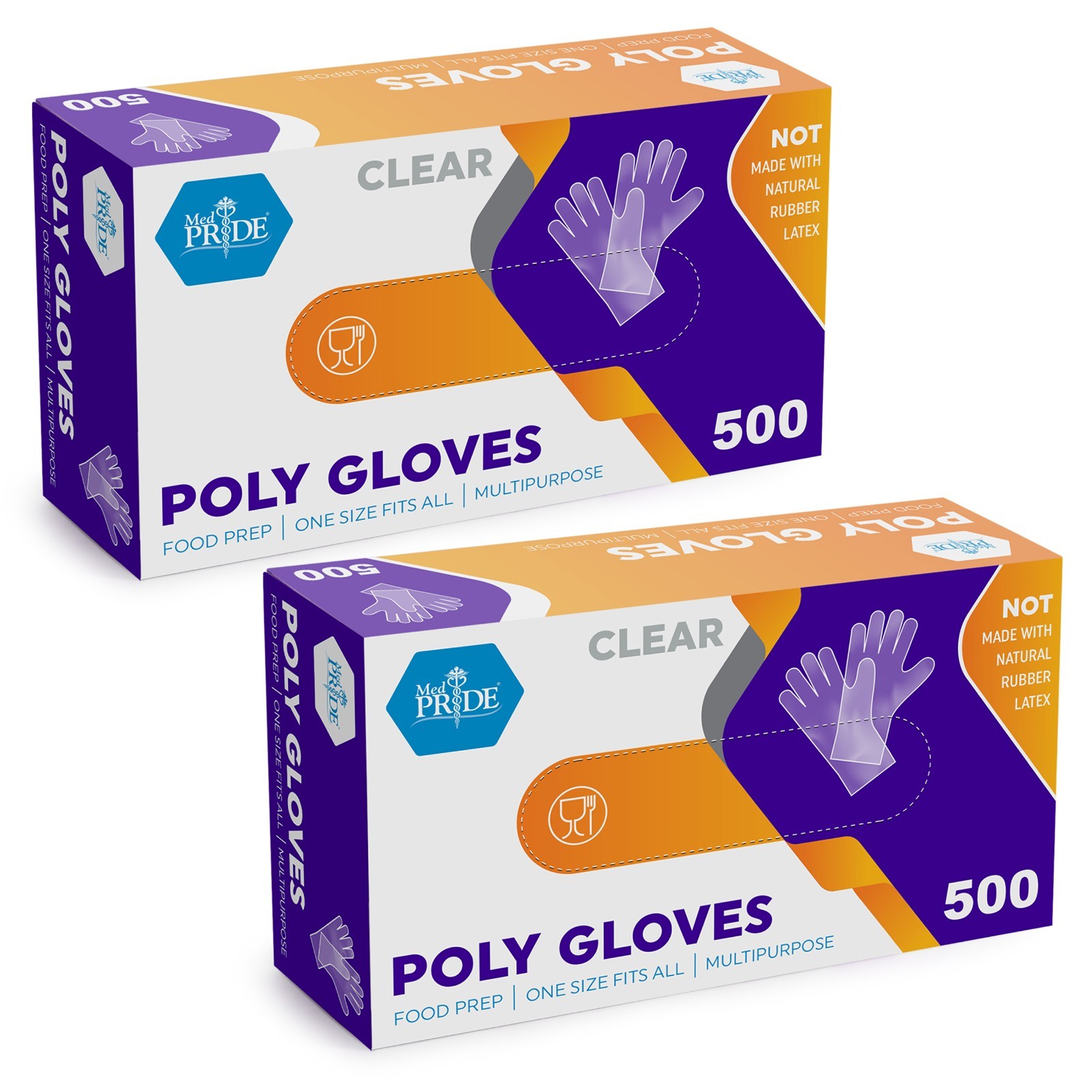 MED PRIDE Clear Poly Food Prep Gloves Disposable Plastic Food Service 1000ct MED PRIDE Clear Poly Food Prep Gloves Disposable Plastic Food Service 1000ct