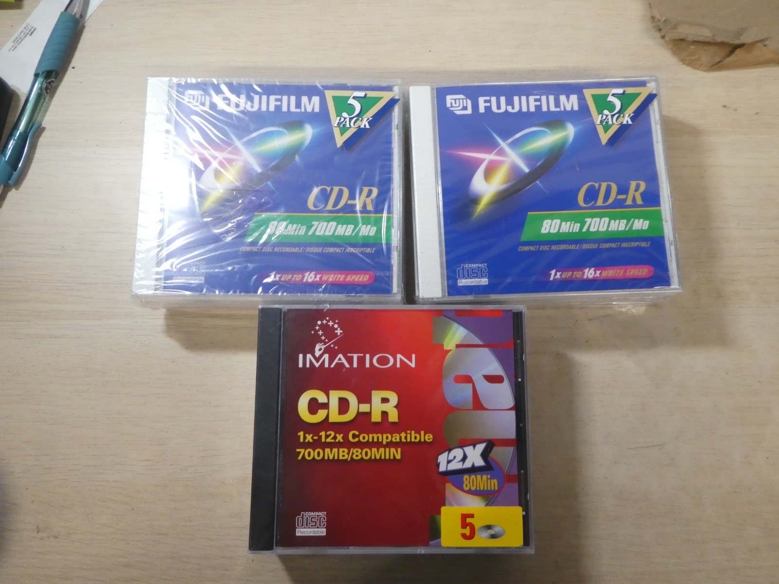 CD-R Lot of 15 Discs 3 Seperate Packs Fujifilm Imation 80 min 700MB 12x ...