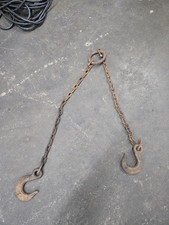 Vintage Heavy Duty 2-Leg Chain Sling Bridle w/ Hooks Master Ring... picture