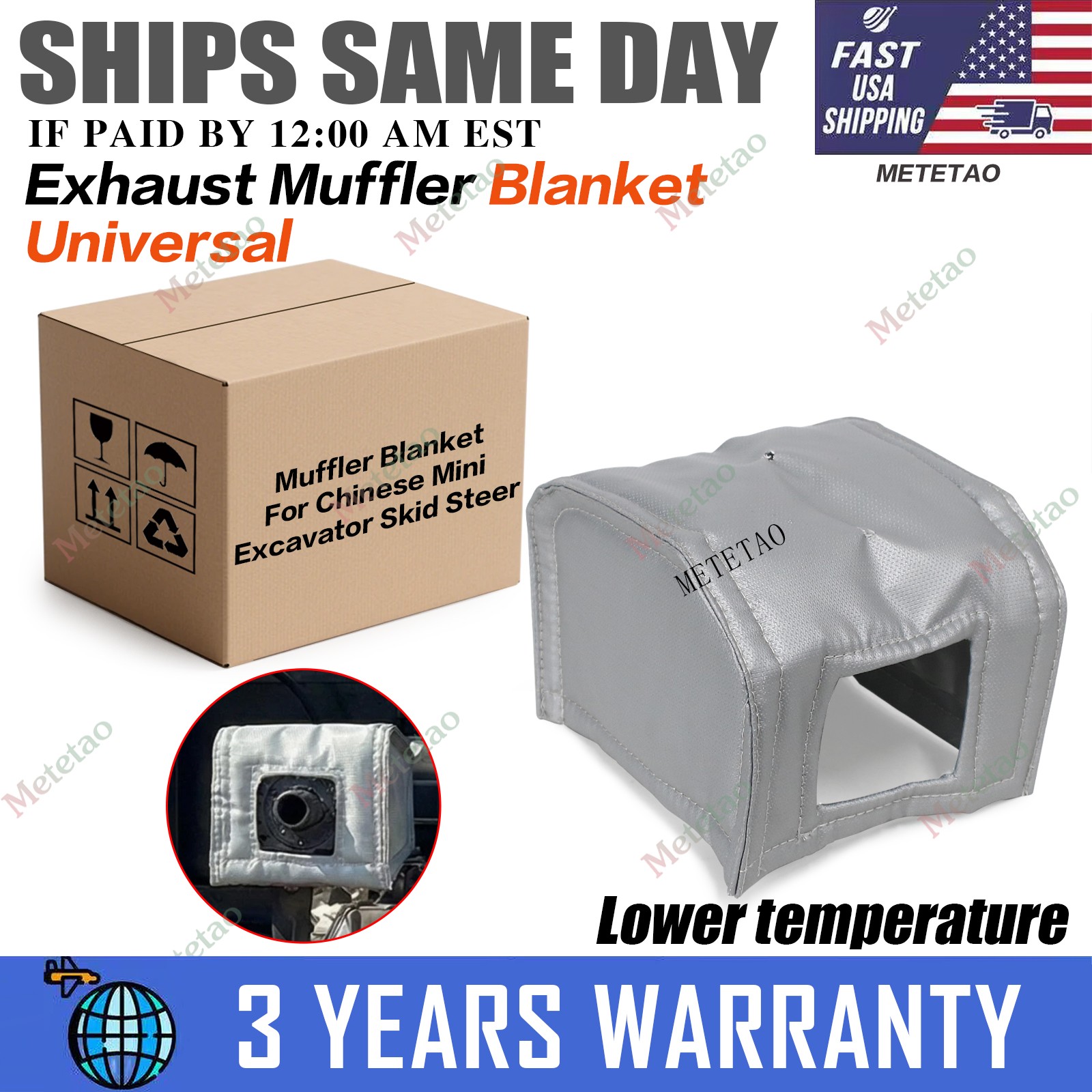 Muffler Blanket Fits For Chinese Mini Excavator Skid Steer Rato 420cc Predator Muffler Blanket Fits For Chinese Mini Excavator Skid Steer Rato 420cc Predator
