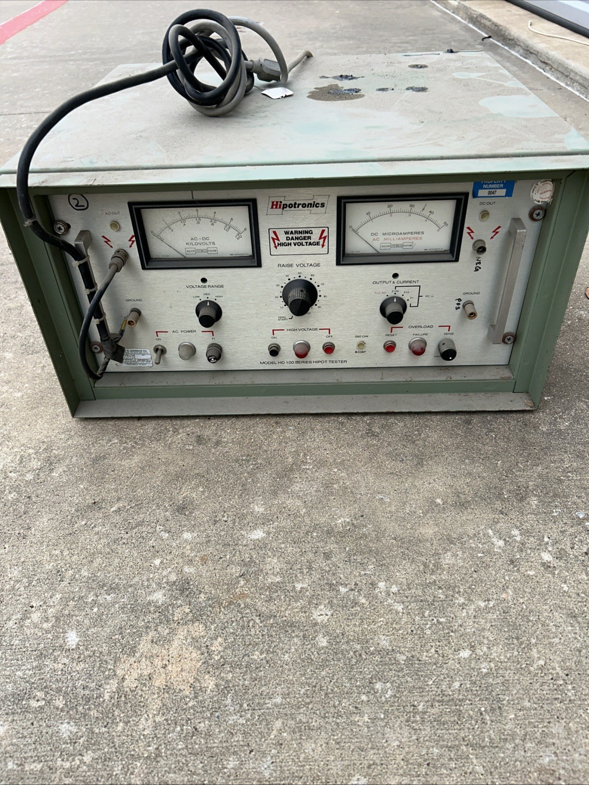 HIPOTRONICS HD100 HIPOT TESTER Parts Only HIPOTRONICS HD100 HIPOT TESTER Parts Only