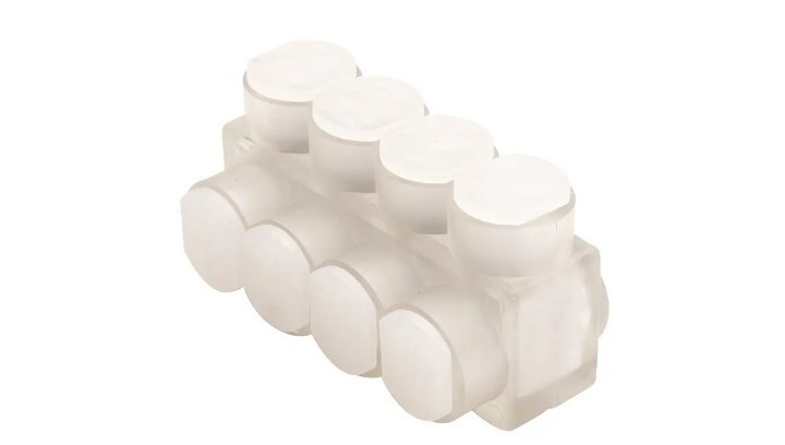 Burndy BIBS-2/0-4 Single Sided Four Conductor Clear Insulated Multi Tap Bibs2/04