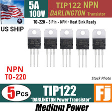 5x TIP122 Darlington Bipolar Power Transistor NPN 100V 5A TO-220 | US Ship picture