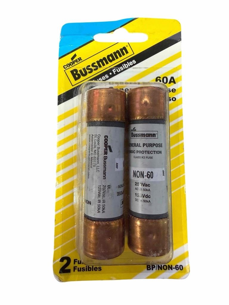 2 Pack Cooper Bussmann 60A General Purpose Fuse Class K5 NON-60 2 Pack Cooper Bussmann 60A General Purpose Fuse Class K5 NON-60
