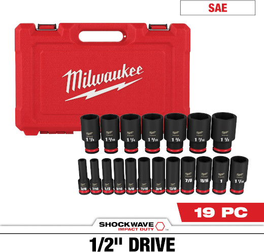 Milwaukee 49-66-7012 19PC SHOCKWAVE Impact Duty 1/2 Milwaukee 49-66-7012 19PC SHOCKWAVE Impact Duty 1/2