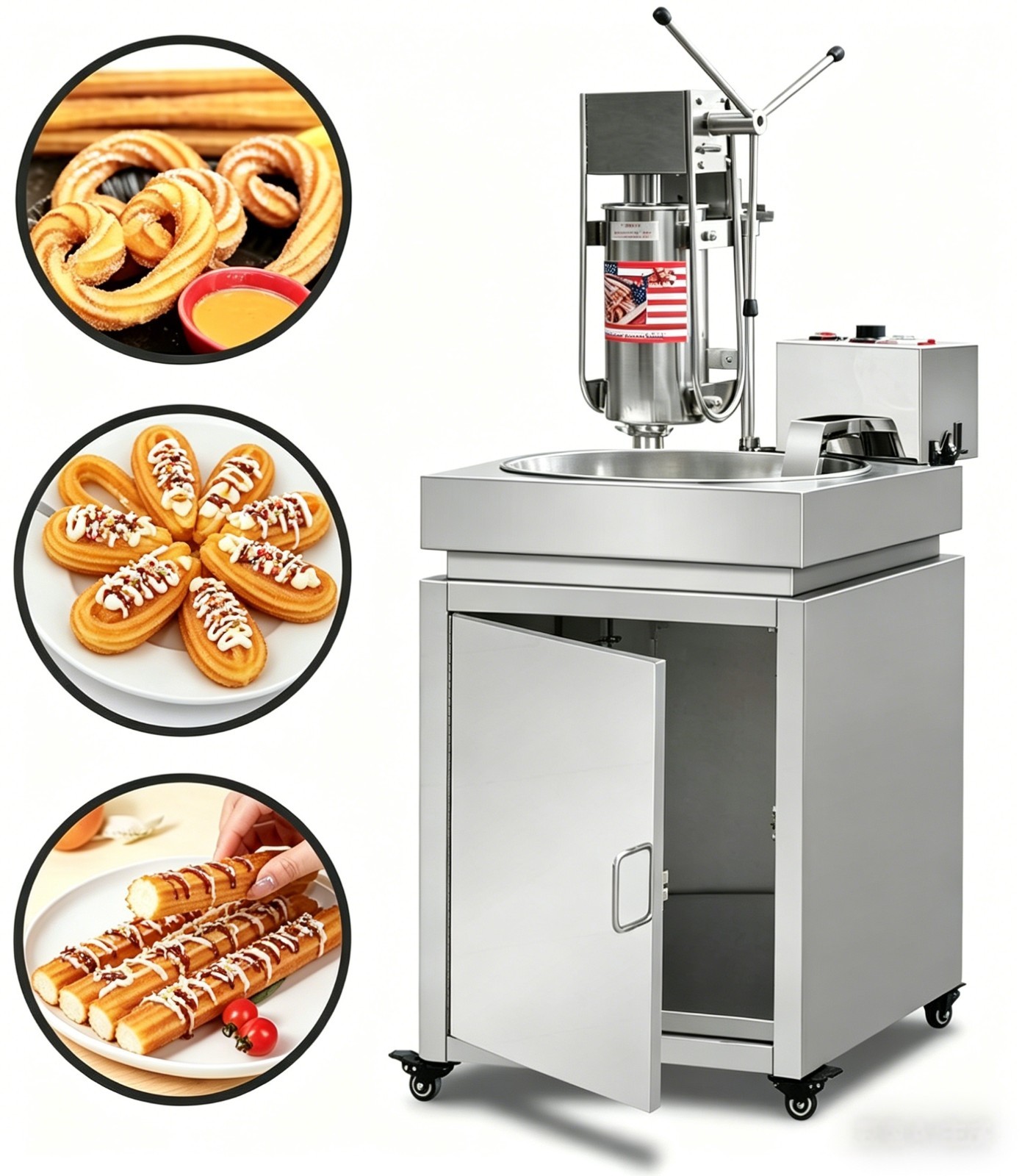 Kolice Commercial Churros Machine Churrera Churros Maker with 5 Nozzles-220V