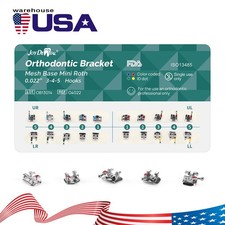 20 Pcs Dental Orthodontic Brackets Braces Mesh Base Mini Roth 022 345 Hooks picture