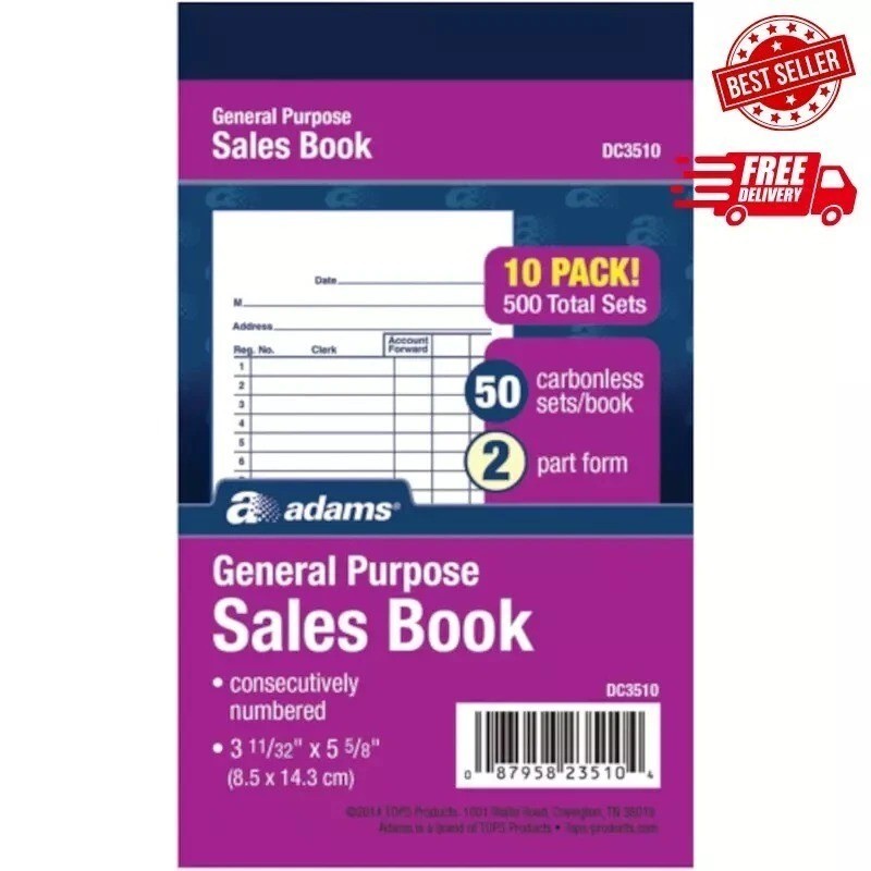 **Adams General Purpose Sales Book, Carbonless, (Pack Of 10) (DC3510)** The book **Adams General Purpose Sales Book, Carbonless, (Pack Of 10) (DC3510)** The book