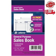 **Adams General Purpose Sales Book, Carbonless, (Pack Of 10) (DC3510)** The book picture