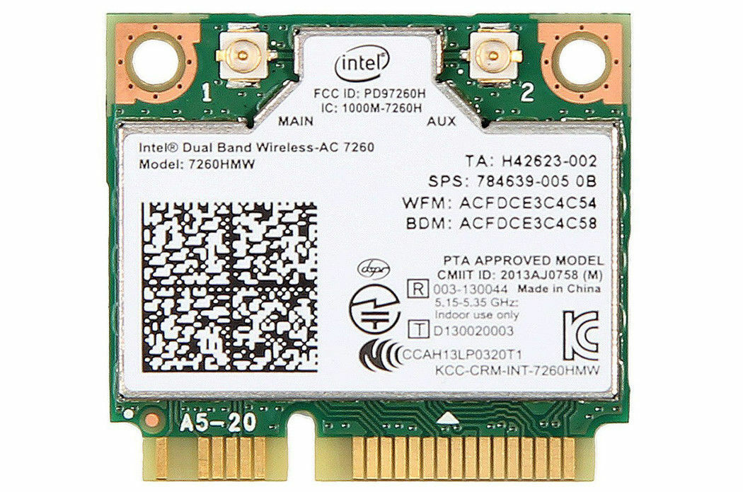 Intel Dual Band Wireless 7260AC 7260HMW Half Mini PCIe PCI-express Wifi Card