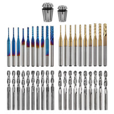 40Pcs End Mills CNC Router Bits with ER11, ER16 Collet, 1/8