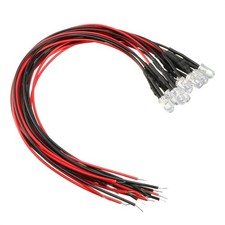 10pcs 5mm led Pre Wired light RGB Fast Flash Flashing 20mA 3-6V 20cm picture