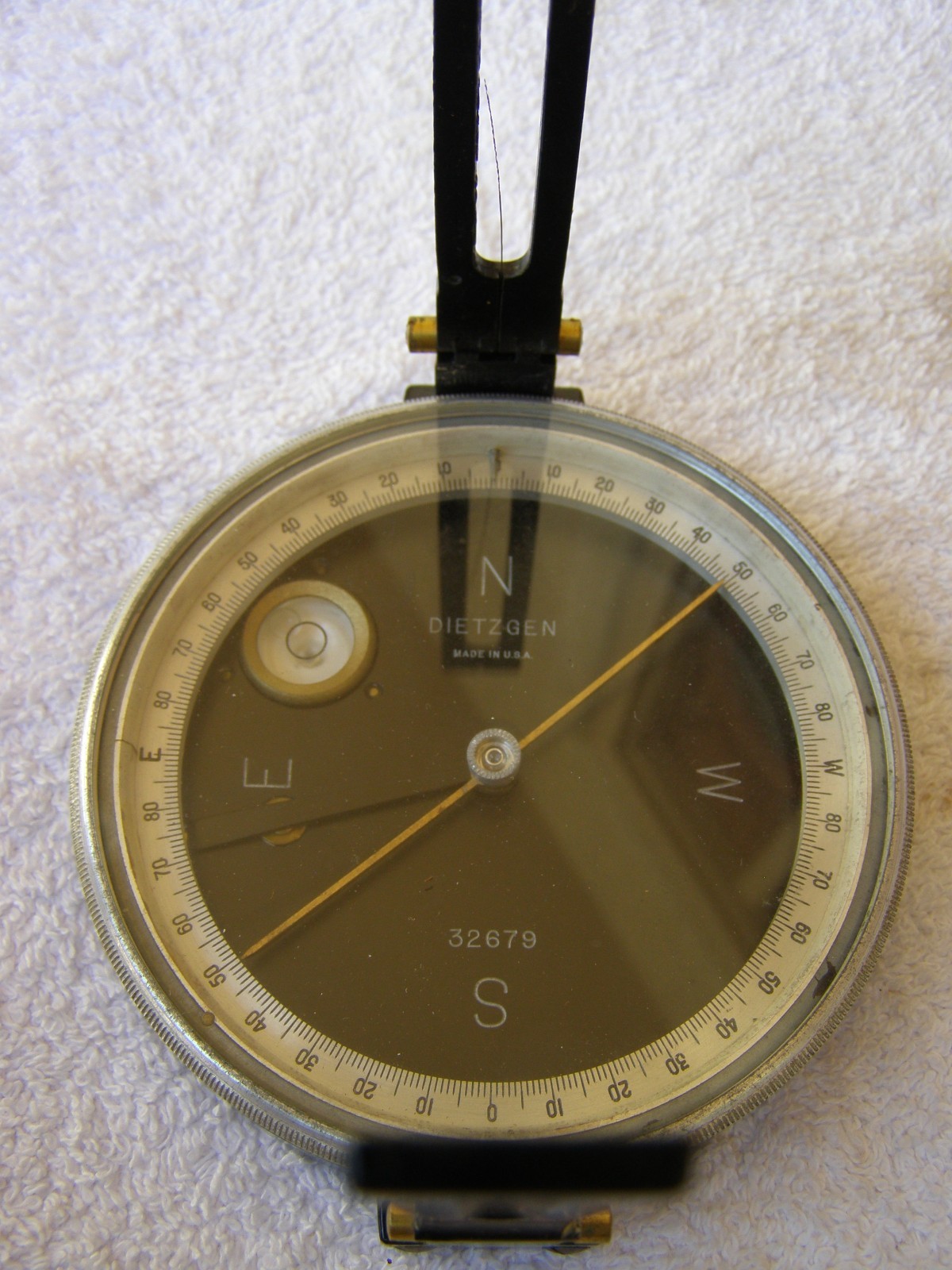 Vintage Dietzgen Pocket Transit Surveying Compass Tool With Leather Case