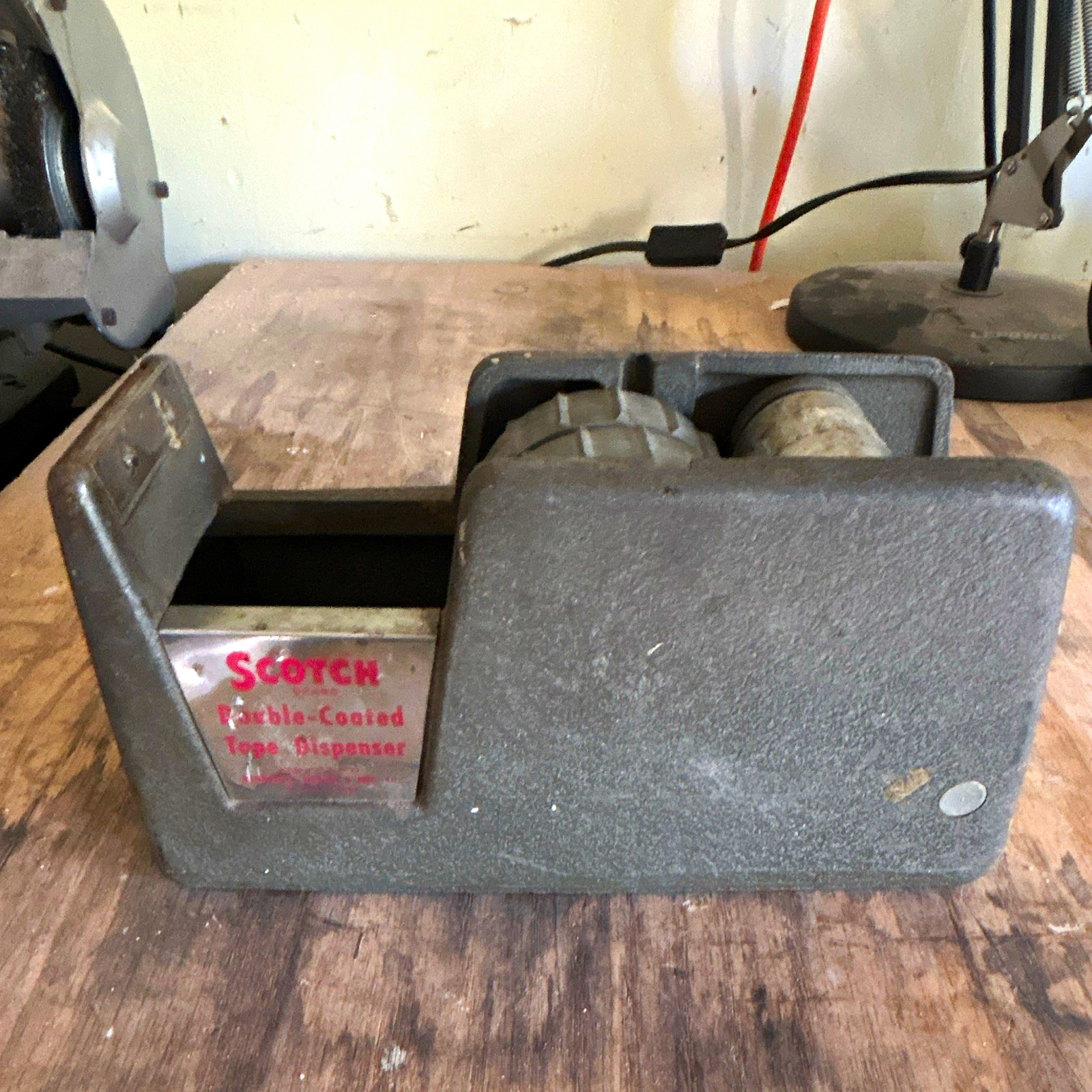 Vintage Scotch Double-Coated Tape Dispenser Heavy Duty Gray Metal Desk Dispenser Vintage Scotch Double-Coated Tape Dispenser Heavy Duty Gray Metal Desk Dispenser