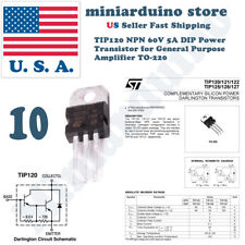 10pcs TIP120 NPN Transistor Complementary 60V 5A Amplifier TO-220 picture