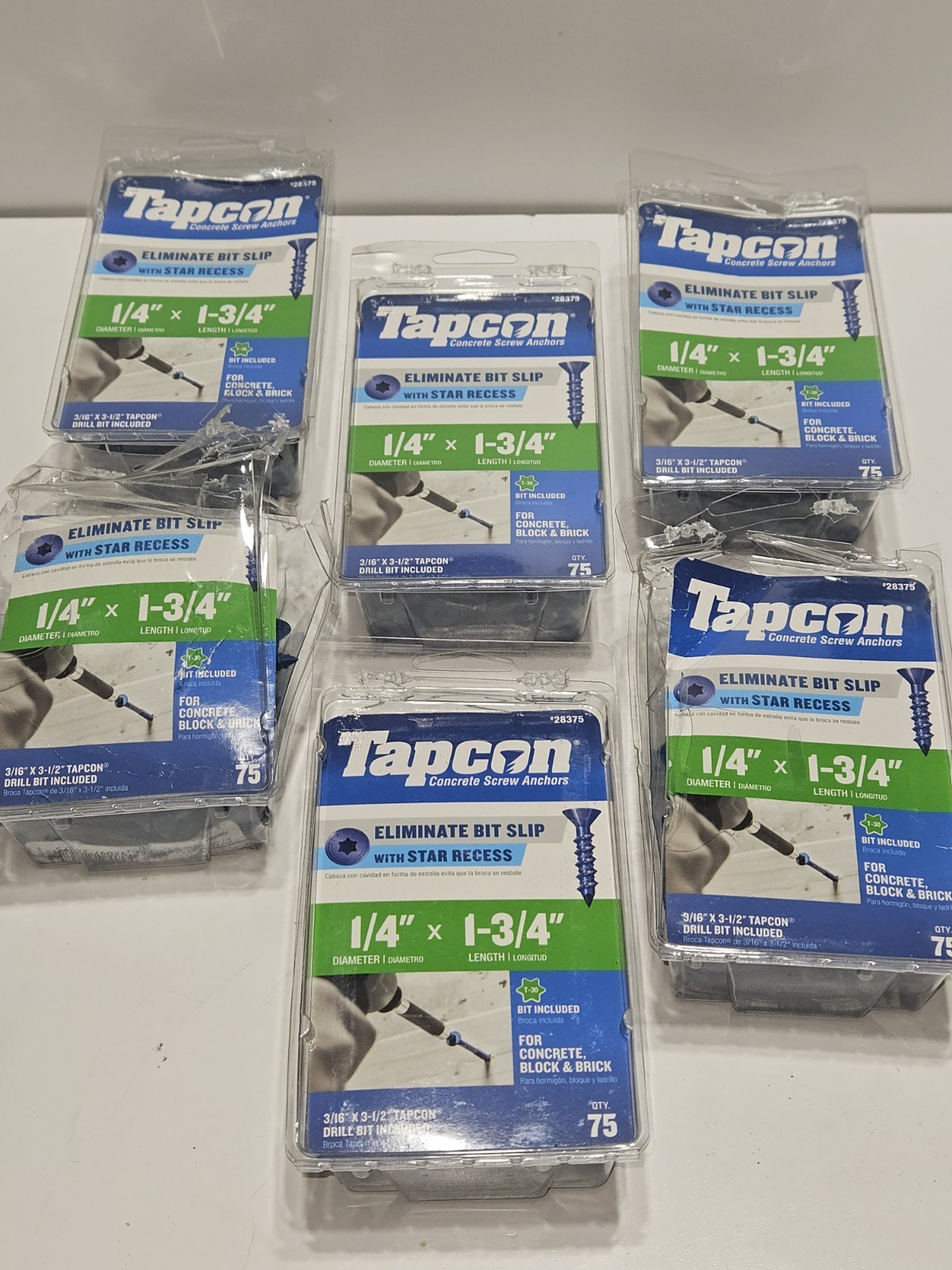 6 Boxes Tapcon 1/4 6 Boxes Tapcon 1/4