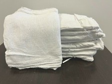 1000 PIECES NEW WHITE INDUSTRIAL SHOP RAGS CLEANING TOWELS 14x14 inches picture