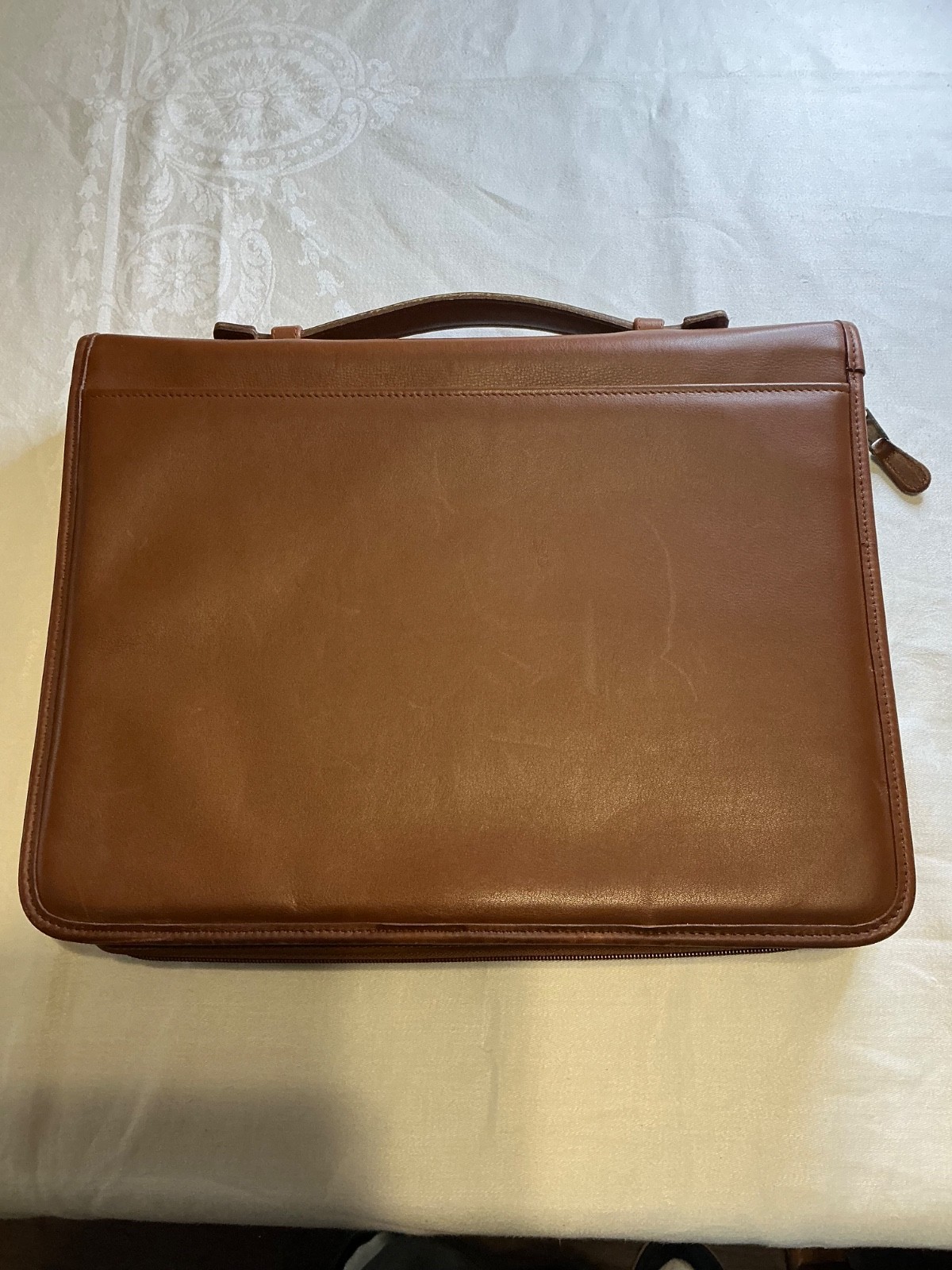 Vintage Coach Brown Leather Zip Around 3 Ring Planner Portfolio Briefcase Vintage Coach Brown Leather Zip Around 3 Ring Planner Portfolio Briefcase