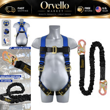 Safety Harness Fall Protection Kit - Adjustable Construction Safety Gear, OSHA C picture