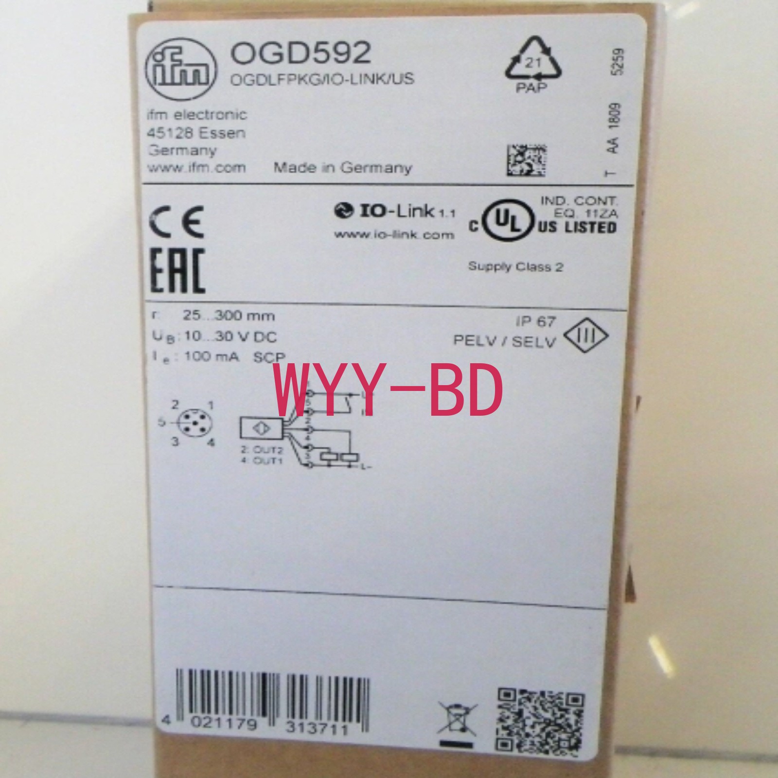 1PCS Brand New in Box IFM OGD592 Laser Sensor freight free 1PCS Brand New in Box IFM OGD592 Laser Sensor freight free