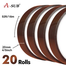 20 Rolls A-SUB Heat Resistant Tape 20 mm x 16 m Sublimation Tape Kapton Poilymid picture