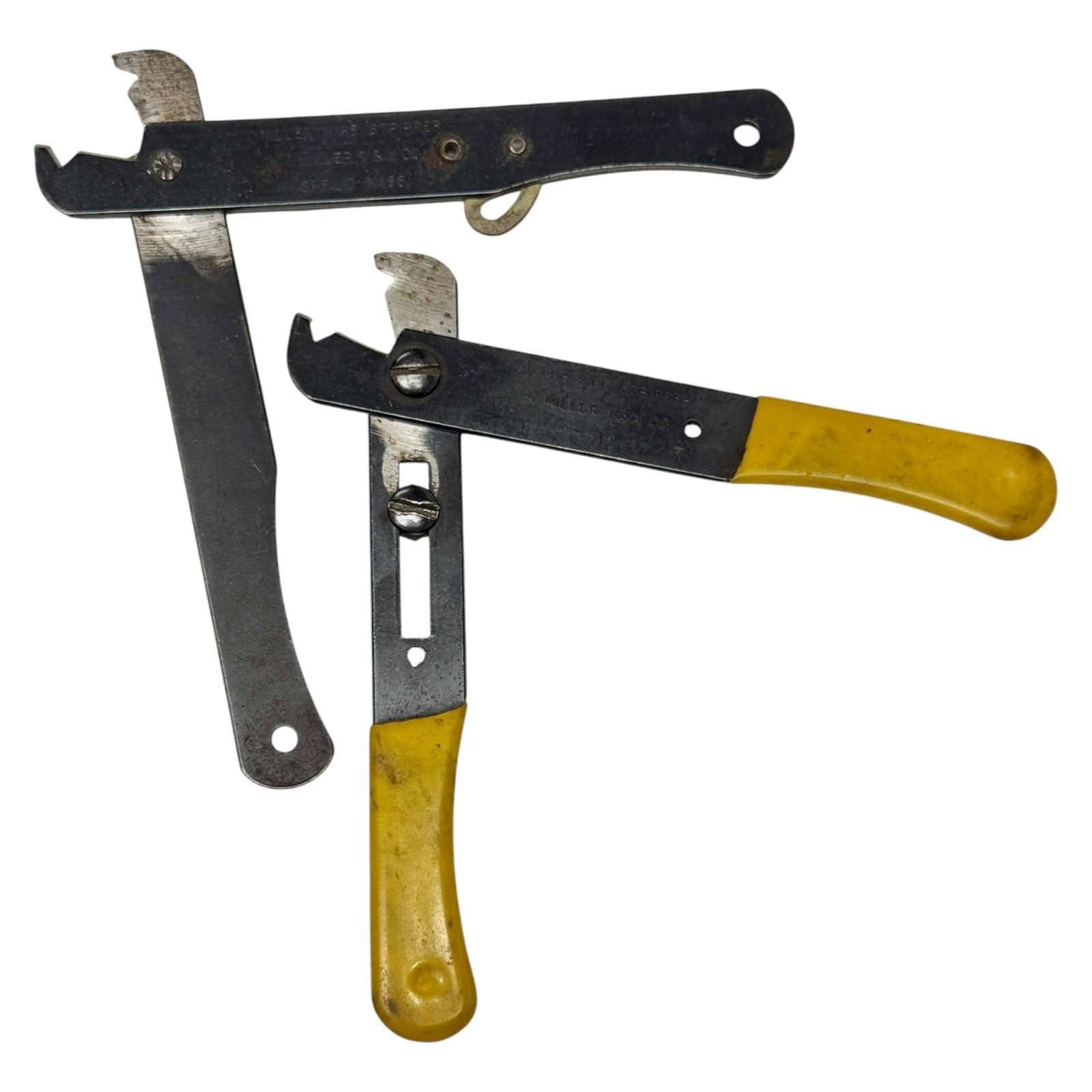 Lot 2 Vintage Miller T&M Co Adjustable Wire Strippers and Cutters Forged USA Lot 2 Vintage Miller T&M Co Adjustable Wire Strippers and Cutters Forged USA