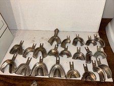 Vintage Metal Dental Impression Trays Molds Lot of 21 picture