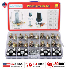 80 Piece Potentiometer Kit with Knobs B1K 2K 5K 10K 20K 50K 100K 250K 500K 1M picture