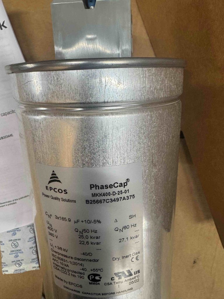 EPCOS TDK PhaseCap MKK400-D-25-01 25kvar 400V PFC Power Capacitor EPCOS TDK PhaseCap MKK400-D-25-01 25kvar 400V PFC Power Capacitor