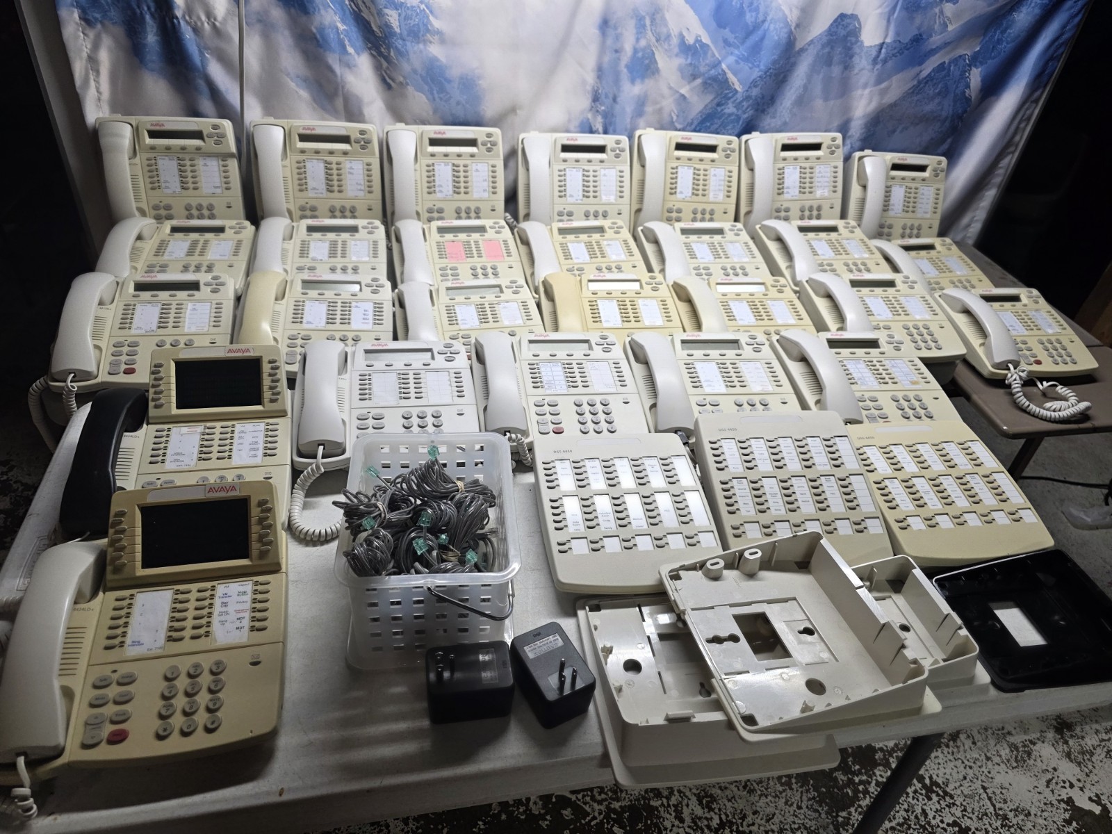 🔥 Huge Lot Avaya 4412D+ 4424LD+ Digital Phones DSS 4450 Sidecars AC & Cords