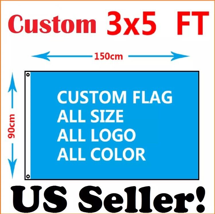 Custom Flag 3x5 ft Single Sided Banner USA SHIPPING Sharp Imaging w/ 2 Grommets