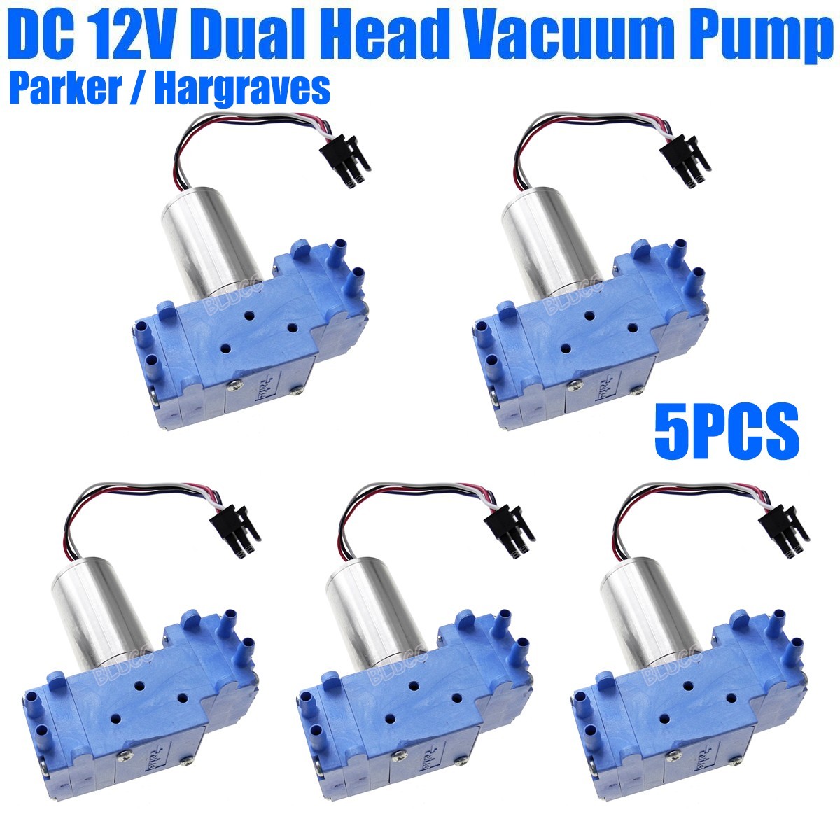 5PCS DC 12V Micro Brushless Diaphragm Vacuum Pump Double Head Air Pump Low Noise
