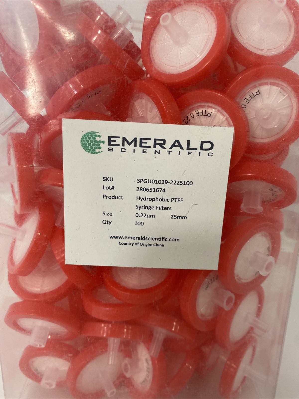 Emerald Scientific Syringe Filter 0.22 um Total of 200 Filters Emerald Scientific Syringe Filter 0.22 um Total of 200 Filters